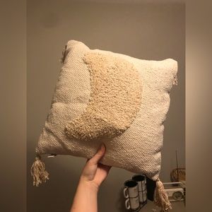Boho half moon accent pillow.
